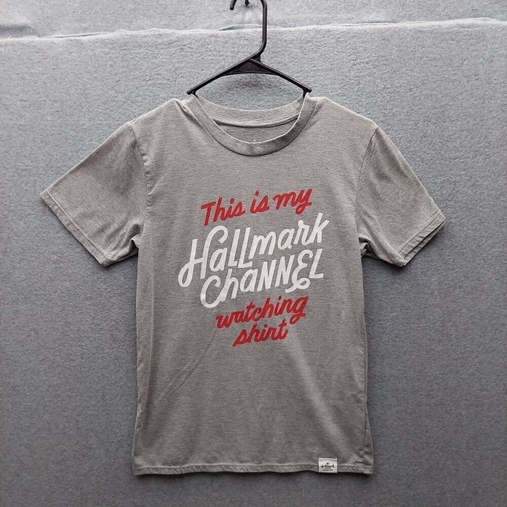 Hallmark Channel "This Is My Hallmark Channel Watching Shirt" T-Shirt S Gray Cot